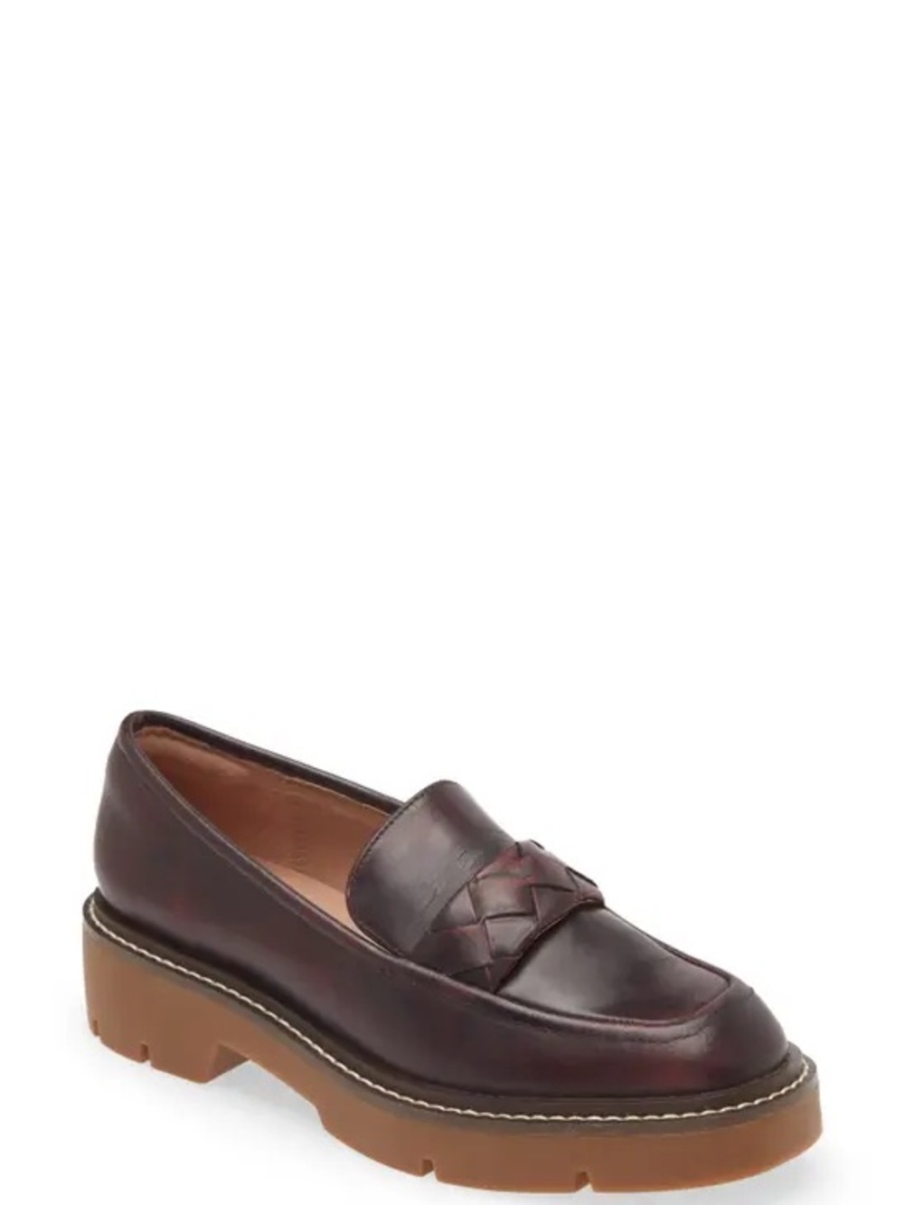 Nordstrom Burgundy Leather Platform Penny Loafer